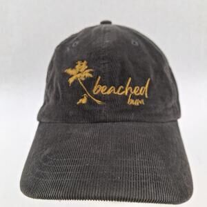 Big Accessories Hat Cap Strap Back One Size Gray Corduroy Beached Bum Palm Mens